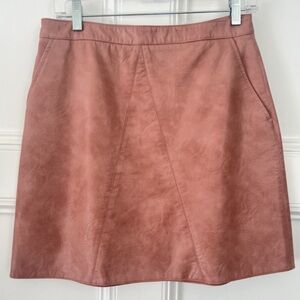 Zara Faux Leather Dusty Pink Skirt sz M